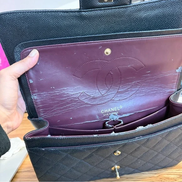 CC Black Quilted Shoulder Bag with Gold Accents - Picture 9 of 12